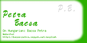 petra bacsa business card